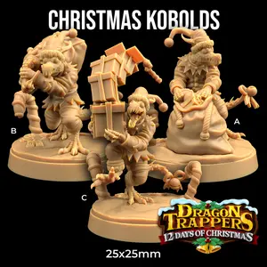 Christmas Kobolds Advent Calendar Holiday | The Dragon Trappers Lodge | 32mm Scale | Miniature RPG Tabletop Mini Resin DnD Dungeons and Dragons