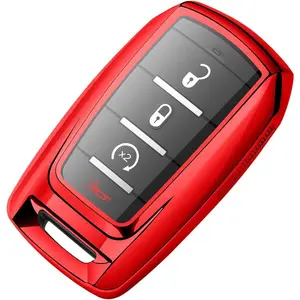 Dodge Ram 1500 Key Fob Cover, Soft TPU Case, 4/5/6-Button Remote, Red