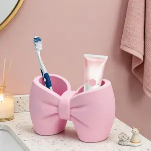 Cute Bow Toothbrush Holder, Toothbrush Storage, Toothpaste Holder, 3D Printed Bathroom Organizer, Ideal Gift for Valentine's Day, Birthday, Anniversary