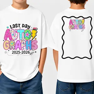 Last Day of School Autographs T-shirt, End of Year Keepsake T-shirt, Senior Graduation Signing Shirt,Cute Teacher Apparel Gifts