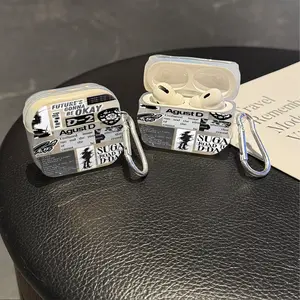 A-AgustS D SUGAs Protective Case Cover for Apple AirPods 1/2/3/4/Pro/Pro2 TPU Texture Lightweight and Durable Anti-Scratch Shockproof Earphone Charging Box Accessory With Buckle Headphone Accessories