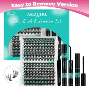 【Flash Sale】AMZGIRL LASH 320 Clusters DIY Cluster Lash Extension Kit 30D+40D  Eyelashes Waterproof Bond and Seal DIY Lash Extensions Lash Clusters Waterproof Lash Clusters Kit  Makeup Cosmetic