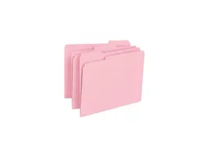 Smead 12643 File Folders, 1/3 Cut Top Tab, Letter, Pink, 100/Box