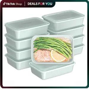 20-Piece 1-Compartment Reusable Meal Prep Containers with Lids, PFAS & BPA Free Materials, Durable, Microwave, Freezer, & Dishwasher Safe To Go Food Storage (Mint)