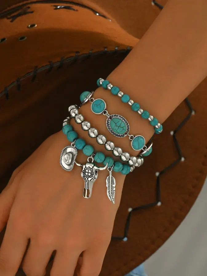 Vintage Western Cowboy Bracelet for Women |   Personalized Boho Ranch Style Jewelry for Daily Wear, Travel & Gifts