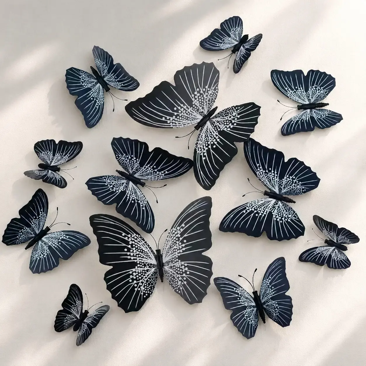 3D Butterfly Wall Decals, Removable Waterproof Stickers Decoration Sticker for Home Decor, Kids Room Nursery Art, Living Room Bedroom Wall Stickers, Nordic Style Butterfly Wall Decals, Decorative Wall Sticker, No Residue Peel and Stick