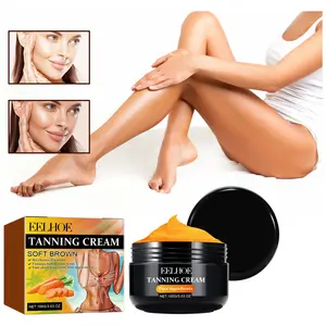 EELHOE Self Tanning Cream - Best Gradual Natural Soft Brown Bronzed Sunless Hydrating Streak-Free Fake Tan Glow, Fast Absorb Non-Staining Vegan Body & Facial Tanner for Summer Beach Skin