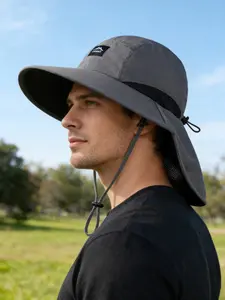 Men's Fashion Sun Hat, Outdoor Travel Beach Walk, Wild Mountain Hiking, Perfect for Fishing Trekking Camping, Breathable Polyester, Hand Washable