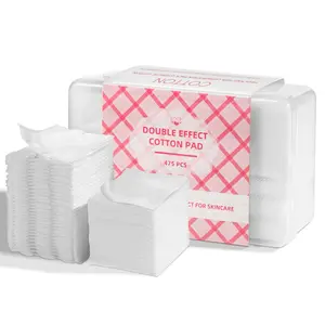 475 Pieces Dual-Effect Makeup Remover Wipes, Pure Cotton Cleansing Rounds, High Absorbency, Multi-Purpose for Face Cleaning, Nail Polish Removal
