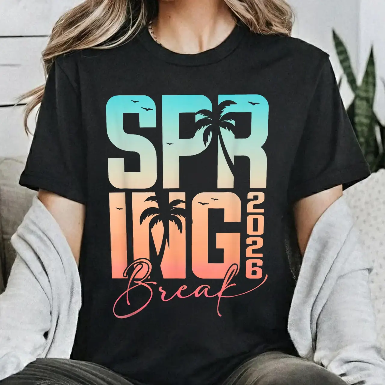 Spring Breeak 2026 Colorful Retro Spring Break Beach Vacation Shirt