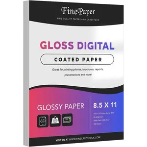 Double-Sided Gloss Digital C2S Paper Perfect for Color Laser Printing Design Proposals Flyers Brochures 8.5 x 11 100lb Text 96 Bright Acid Free Glossy Coated 100 Sheets