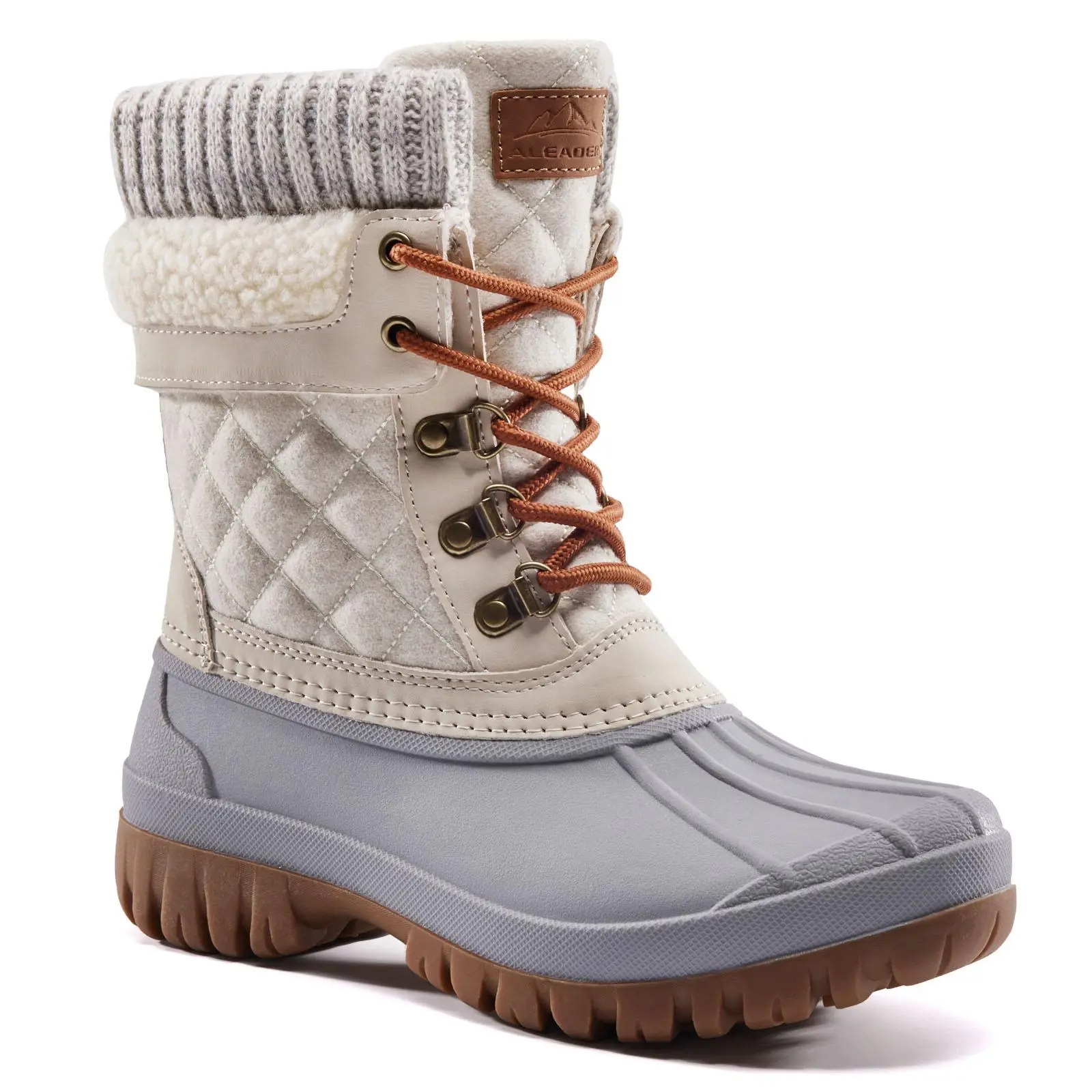 ALEADER Women's Fashion Waterproof Insulated Snow Boots - Durable Casual Outdoor Boot, All-Match Warm Plus Velvet Duck Footwear, Women's Shoe, Walking Shoes tiktokshopbacktoschool, Eva Sole, Micro Fleece, Laces,back to school,back to school haul
