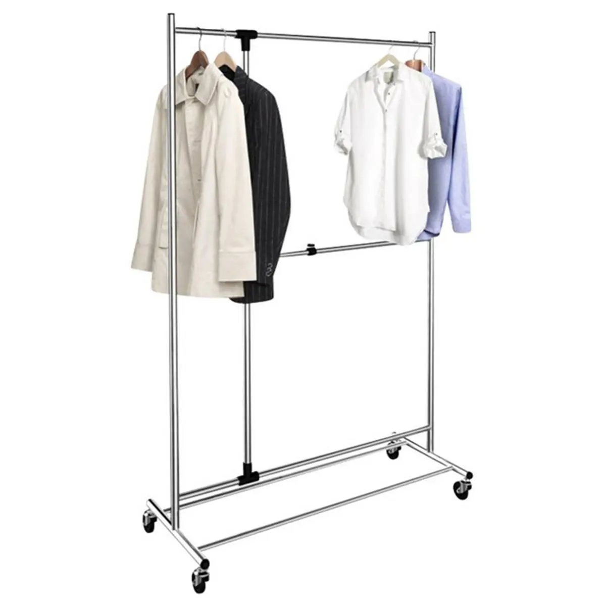 Proman Products ZS16734 19 in. Adjustable Garment Rack in Chrome with Casters