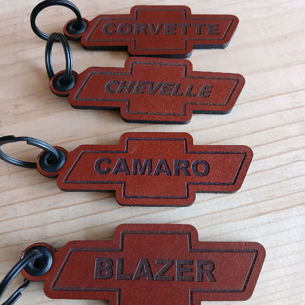 Chevy, Chevelle, Corvette, Camaro, Blazer, Leather, Keychain