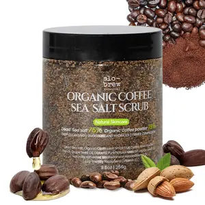 Coffee and Sea Salt Scrub with Premium Coconut Oil to Exfoliate, Instantly Smooth, Soften, Skin Repair, Cleansing, Body Care & Skin Care Cleanser
