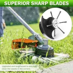 Universal Steel Wire Brush Head, 6 Inch Blade for Lawn Mower Rust Removal Tool, Weed Eater Metal Debris Cleaner Accessory