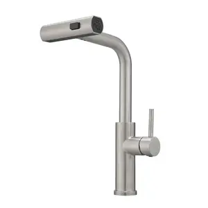 Kitchen Sink Faucet, Brushed Nickel Kitchen Faucets with Pull out Sprayer, Bar Faucet Single Hole Faucet