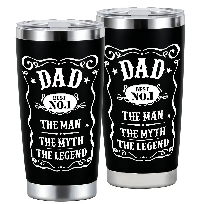 "DAD BEST NO.1"Father Design 20oz Stainless Steel Cup,Tumbler,Thermos Cup with Lid,Insulation,Reusable Drinking Cup,High-Quality Water Bottle for Iced Coffee,Beer,Juice,Milk,Cold Drinks,Fashionable,Perfect Gift for Sarcasm Lovers,Friend,Family,Coffee