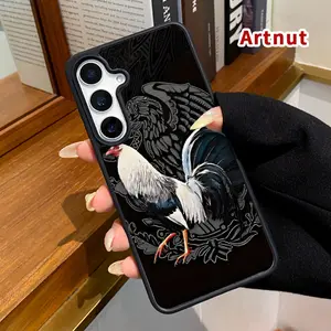 Magnetic Phone Case Compatible with Samsung Galaxy S24 Plus S25 S23 FE S22 Ultra S22+ Majestic Rooster Acrylic Back TPU Edges Clear Full Protection Ultra Thin Protective Cover for Boy