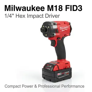 Milwaukee M18 FID3 11.4cm 1/4" Hex Driver chrome sockets and impacts