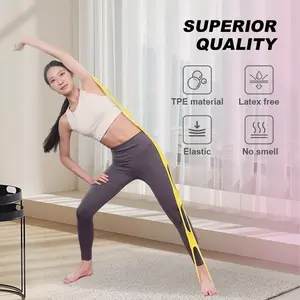 IPO Pilates Stretch Belt for Full Body Yoga Stretching - Elastic Rope & Open Shoulder Design - 20-100lbs Band Resistance - Home Fitness Tool Yoga Equipment Snug Fit Band
