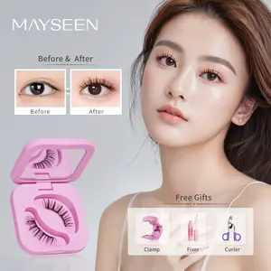 MAYSEEN Soft Magnetic Eyelashes, 11 Options, Eyelash Extensions with Applicator Kit, Reusable Magnetic Lashes, Glue-free, Waterproof, Lightweight, Fluffy Soft Magnetic Strip with Free Gifts: Eyelash Curler & Lash Setting Liquid, Gifts Pack, Cosmetic