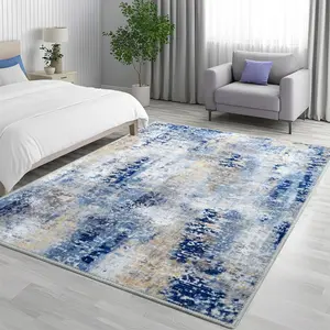 Non-Slip Machine Washable Low-Pile Rug, Modern Abstract Farmhouse Carpet |9x11ft for Living Room Bedroom Dining Room,5x8 7x10 8x10 ft