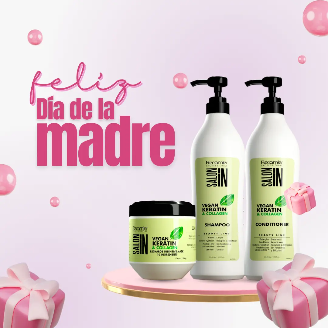 Vegan Keratin & Collagen 3-Piece Set: Shampoo + Conditioner 33.8oz + Hair Mask 17.64oz | Deep Repair & Hydration with Aloe Vera, Avocado & Coconut Oil | Salt-Free