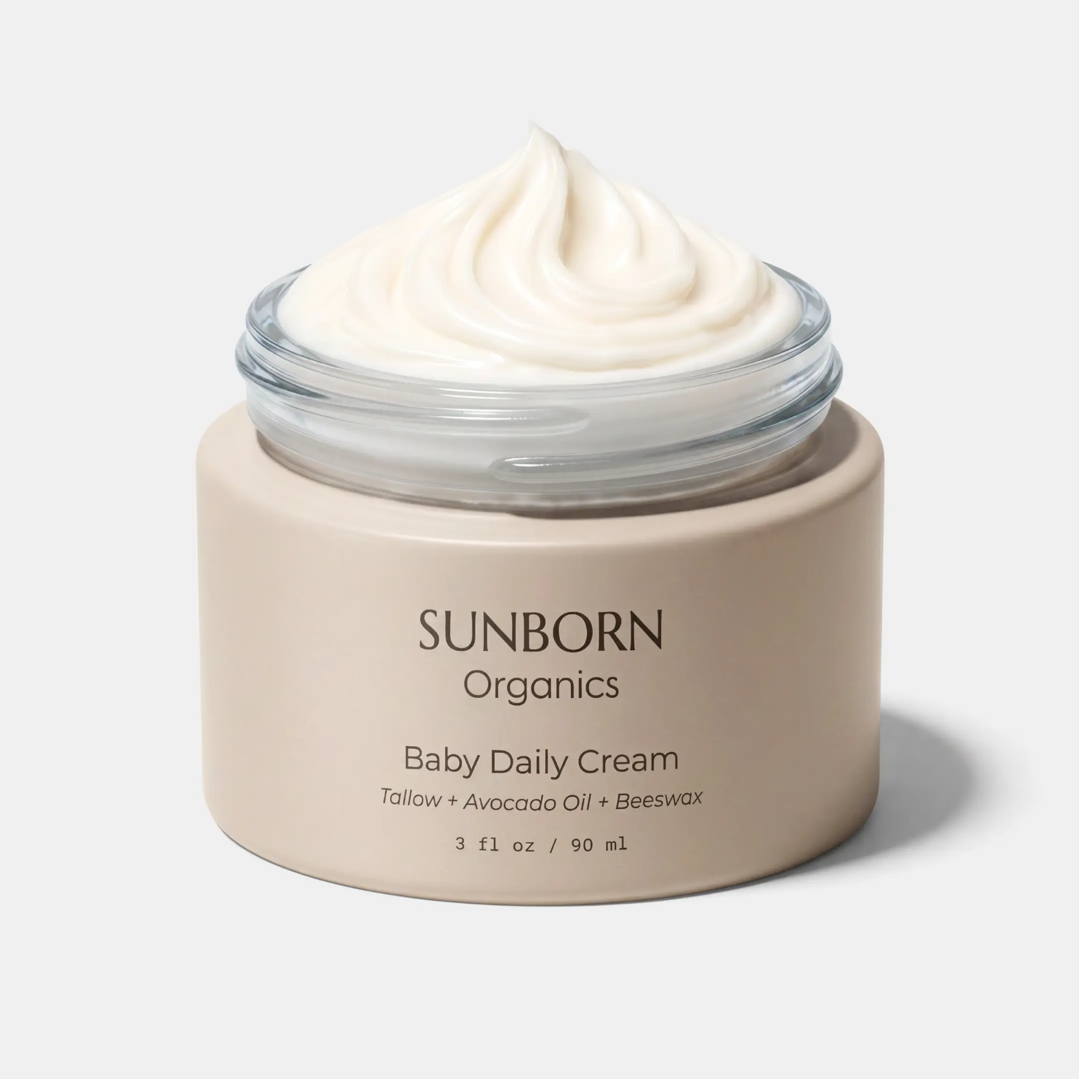 Sunborn Organics Baby Daily Cream | 100% Natural Moisturizer for Eczema, Irritated & Dry Skin | Lab Tested, Made in USA