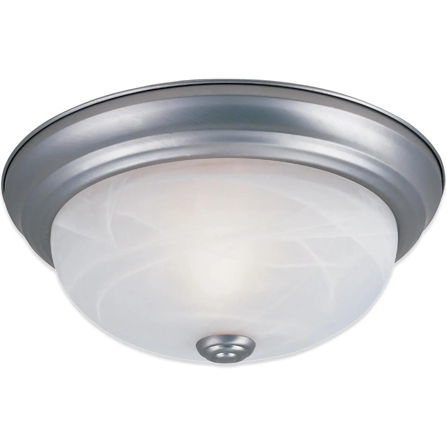 Reedley 2-Lights Flush Mount Ceiling Light, 11 Inch Lighting Fixture for Kitchen, Bedroom, Bathroom, and Hallway, White Alabaster Glass, Pewter, 1257S-PW-AL, Flameless Pendant Lights