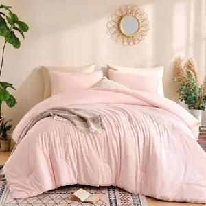 Pink Comforter Full Size Set – Soft All-Season Bedding with 300GSM Microfiber, Includes 2 Matching Pillowcases – Elegant Blush Pink Comforter for Girls, Teens, and