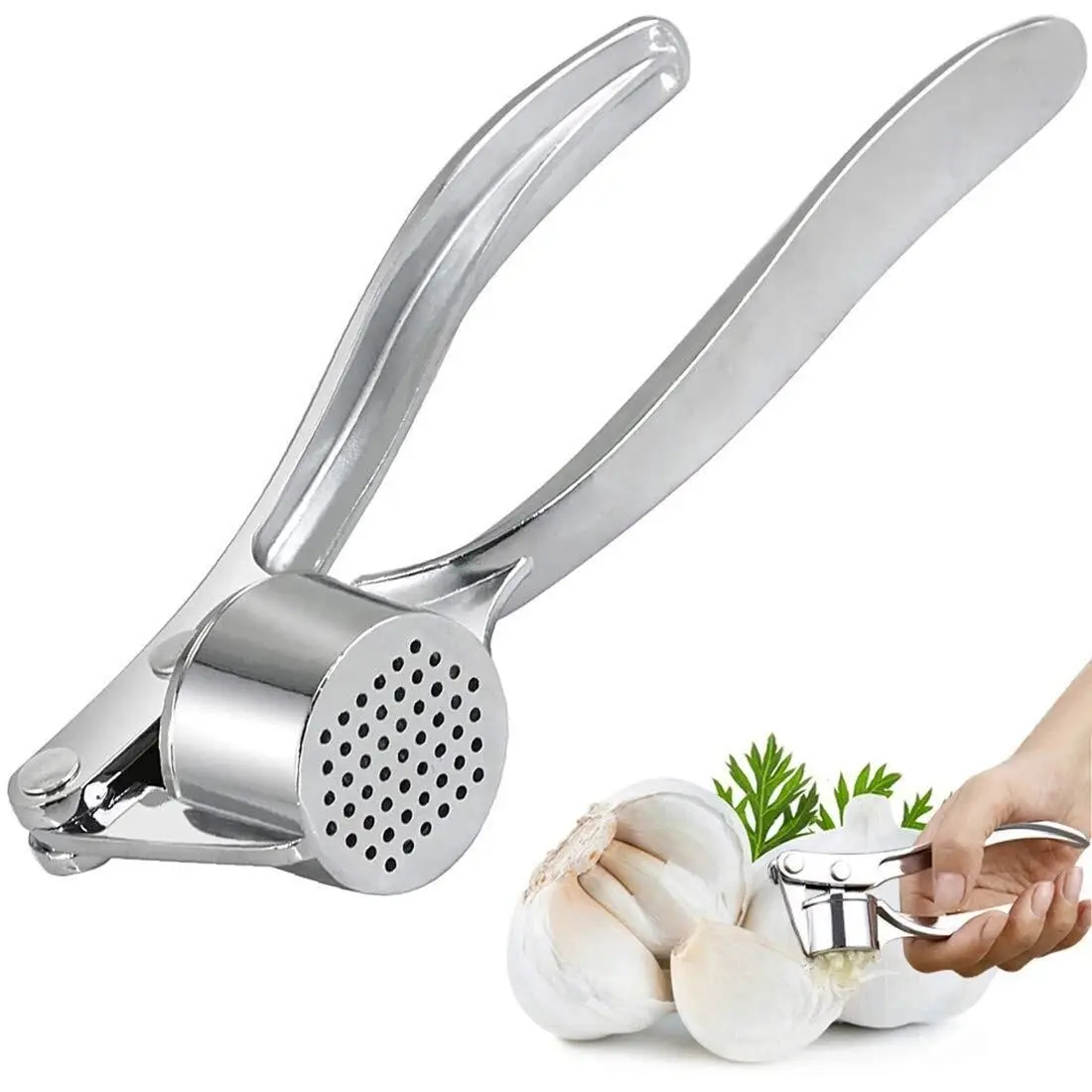Heavy-Duty Garlic Mincer - Easy-to-Clean Press for Garlic & Ginger
