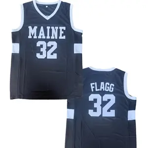 Men‘s Retro Flagg #32 High School Maine Basketball Jersey Black breathable