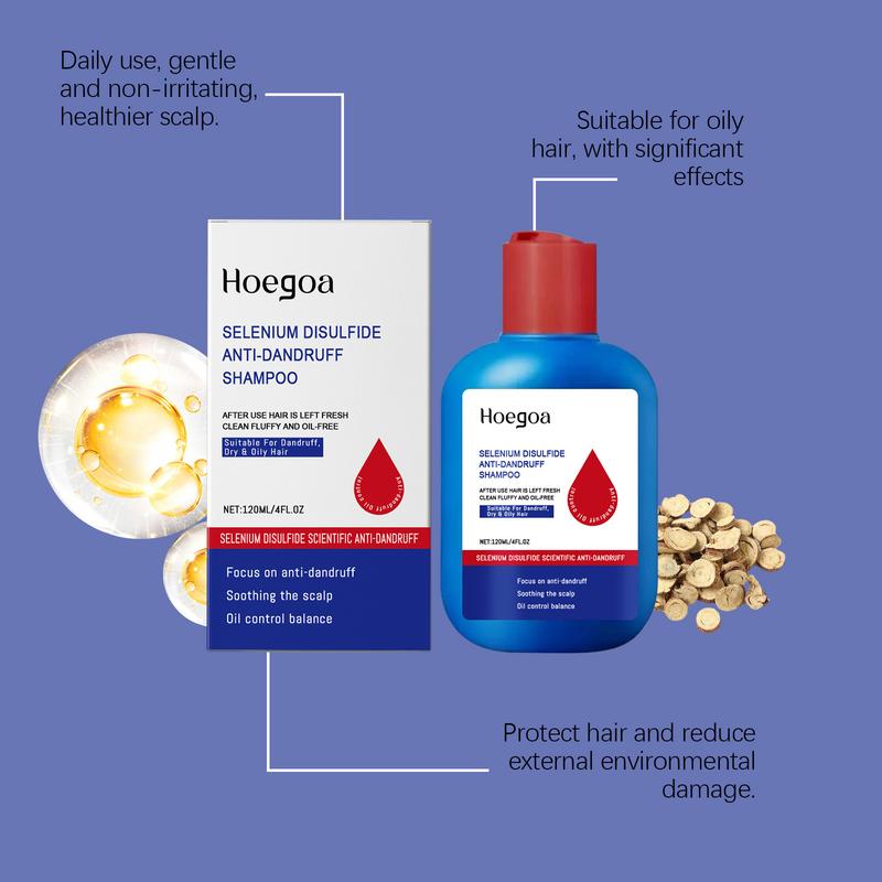 Selenium Disulfide Hair Care Shampoo 120ML - Oil Control Refreshing Anti- Dandruff Anti-Itch Scalp Cleansing Formula for Any Hair Type - Conditioner