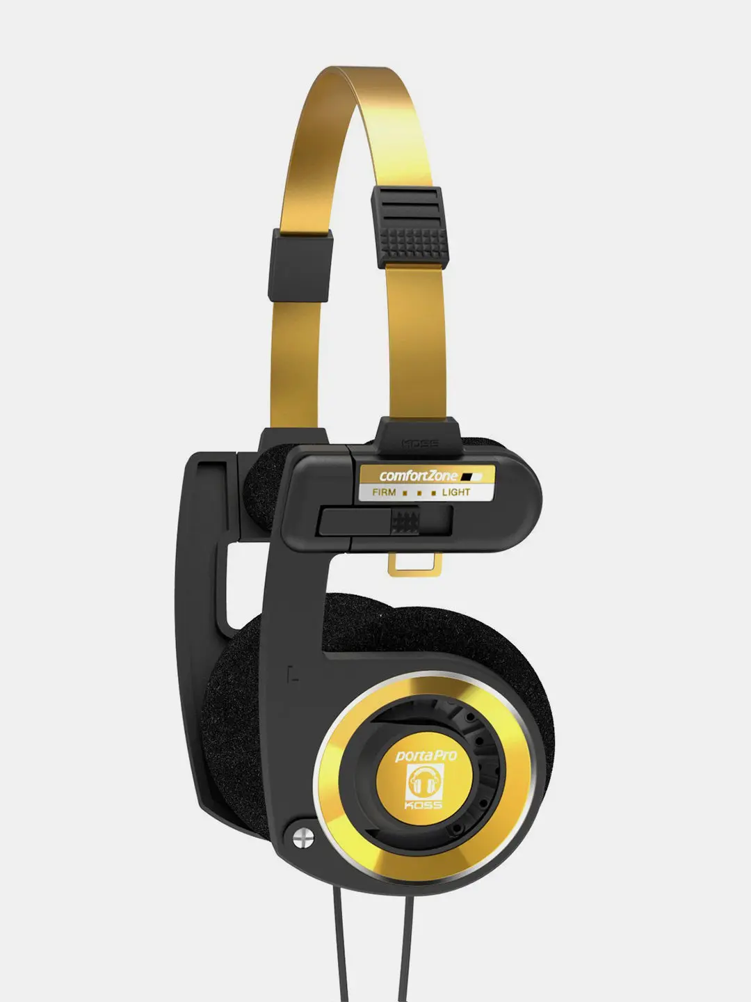 Porta Pro Limited-Edition Black Gold On-Ear Headphones, High-Fidelity Retro Style, 3.5mm Headphone Jack Audio Jack Plug-In Wired, Built-In Audio Functionality, In-Line Microphone with Micro + Vol Ctrl, Compatible with Mobile/PC/Lap