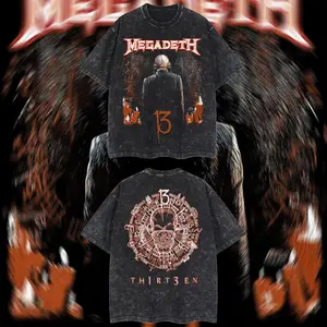 AUDIO WAVE RECORD - Megadeth Thirteen Heavy Metal Graphic T‑Shirt, Rock Music Graphic Hoodie, Rock band tee, Mexico style menswear