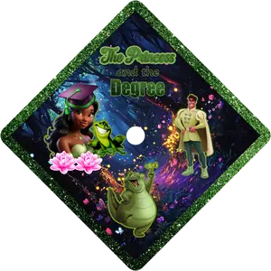 Graduation Cap Topper Princess and the Frog Inspired Theme Handcrafted High-Quality Design for Celebrating Loved Ones