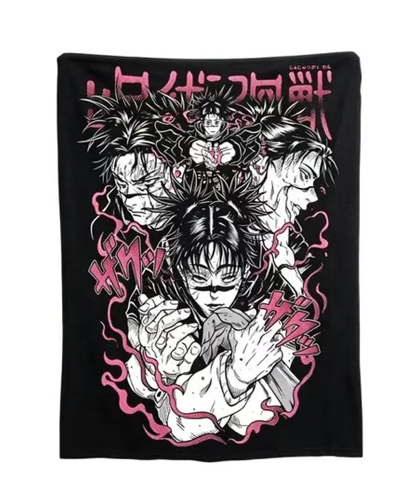 Jujutsu Kaisen Choso Blood Manipulator Figure Print Avatar Themed Blanket - Ultra-Soft Comfy, Lightweight Breathable Textile Throw for Bedroom, Sofa, Avatar Themed Blankets cozy warm
