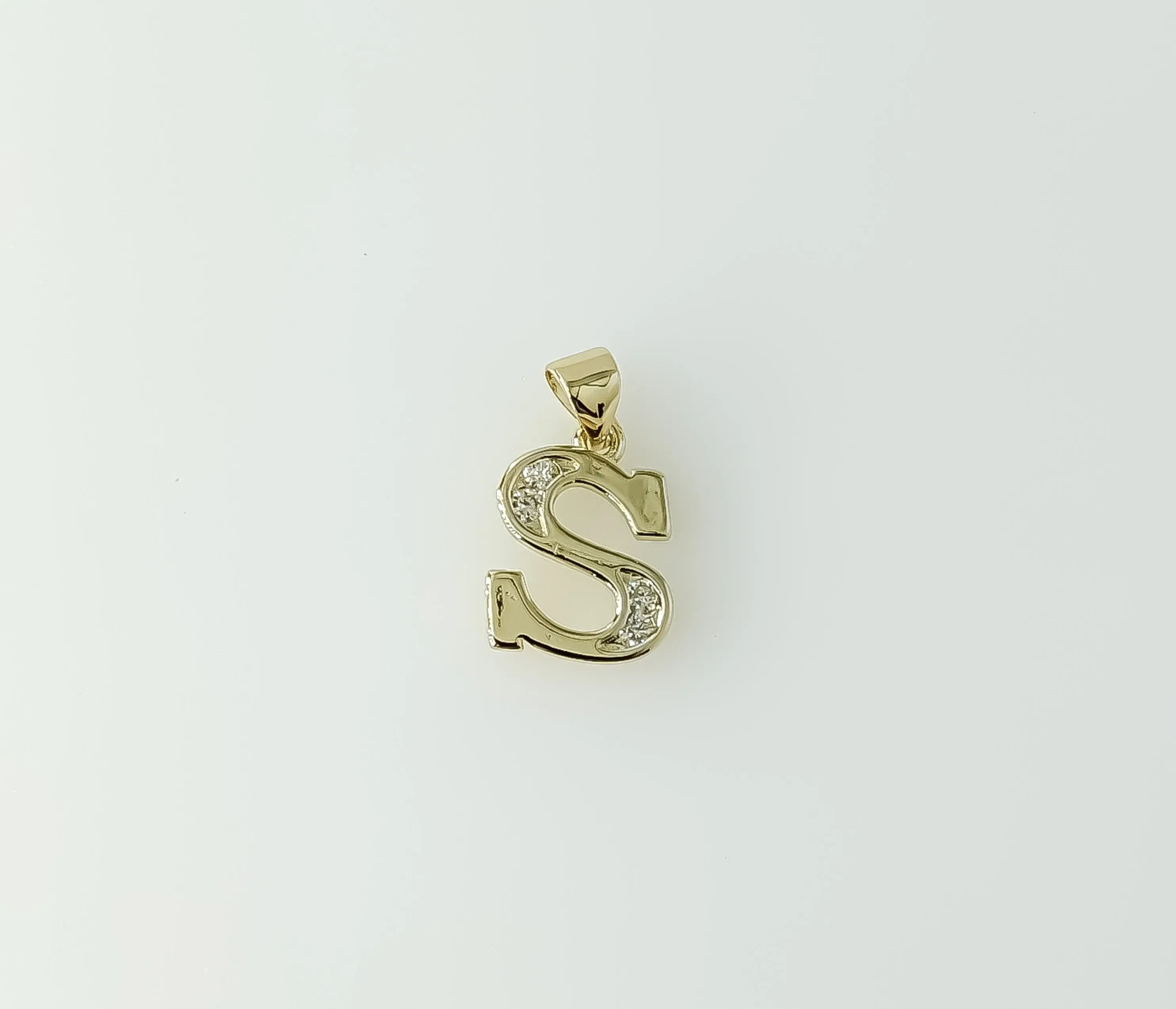 Plated Dainty Letter Initial "S" Pendant