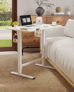 FLEXISPOT H7 PLUS Gas Spring Adjustable Standing Desk Mobile Rolling Sit-Stand Workstation with Wheel Cordless Manual Stand Up Desk for Small Room Home Office Bedside Work Sofa Setup Walking Pad Office