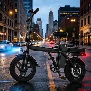 B 2026 Upgraded 14" Compact Mini Electric Bike 500W Pure Aluminum Frame, 22MPH Speed, 40 Miles Range, No Sweating Commute with Electric Assist for Hills & Long Distances