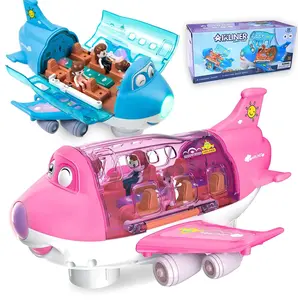 360 Degree Rotating Airplane Toy, with LED Flashing Lights,Music Flying Plane Toy,Smart Obstacle Avoidance, Sensory Toy, Christmas Gifts