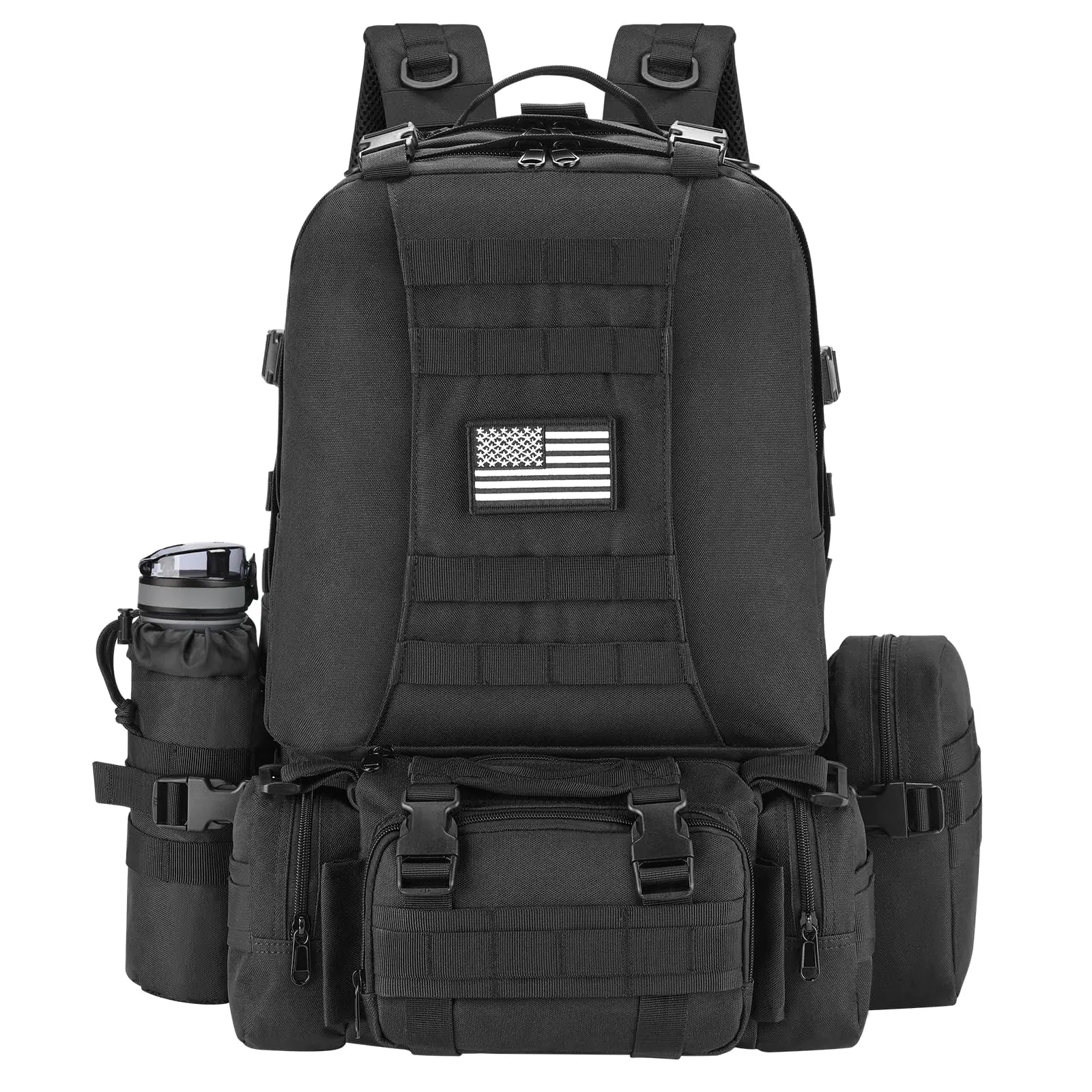 NOOLA 60L Tactical Backpack for Men 3 Day Pack Large Camping Detachable Rucksack with Bottle Holder For Hiking Camping Traveling house-moving