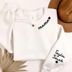 Embroidered Mama Sweatshirt, Embroidered Mama Sweatshirt With Kids’ Names, Thoughtful Gift for Mothers & Grandmas