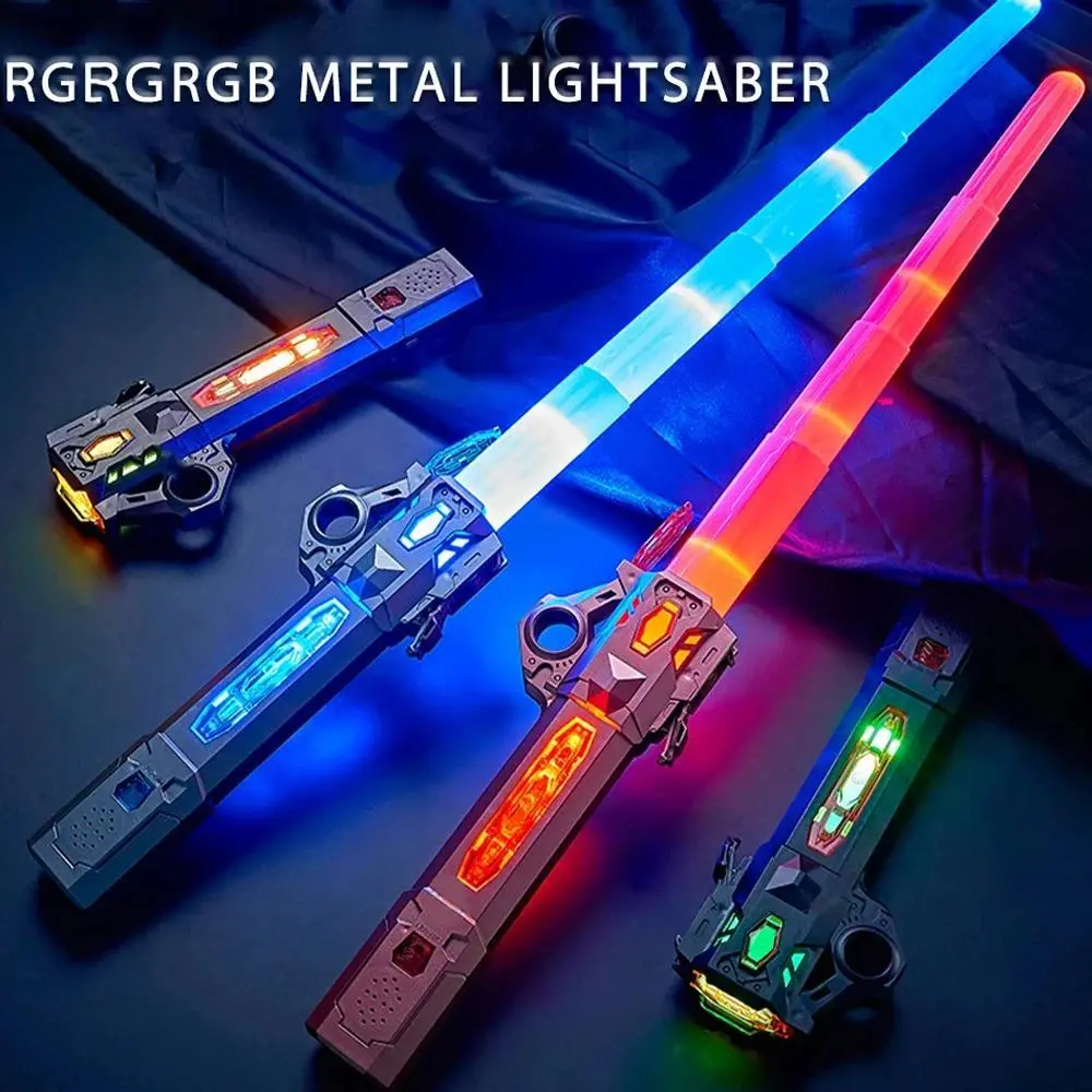 Glowing Telescopic Music Laser Lightsaber Toy for Comics Fans (Above 12) - 2-in-1 Rotates & Grows Stress Relief Unisex Fantasy & Sci-Fi Toy, Halloween Prop, Children's Development Accessory, Glowing Lightsaber