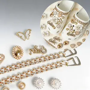 22 Pcs Crystal Rhinestone Clog Shoe Charms, Bling Butterfly Flower Chain Decor, Women Fashion Gift for Party Birthday