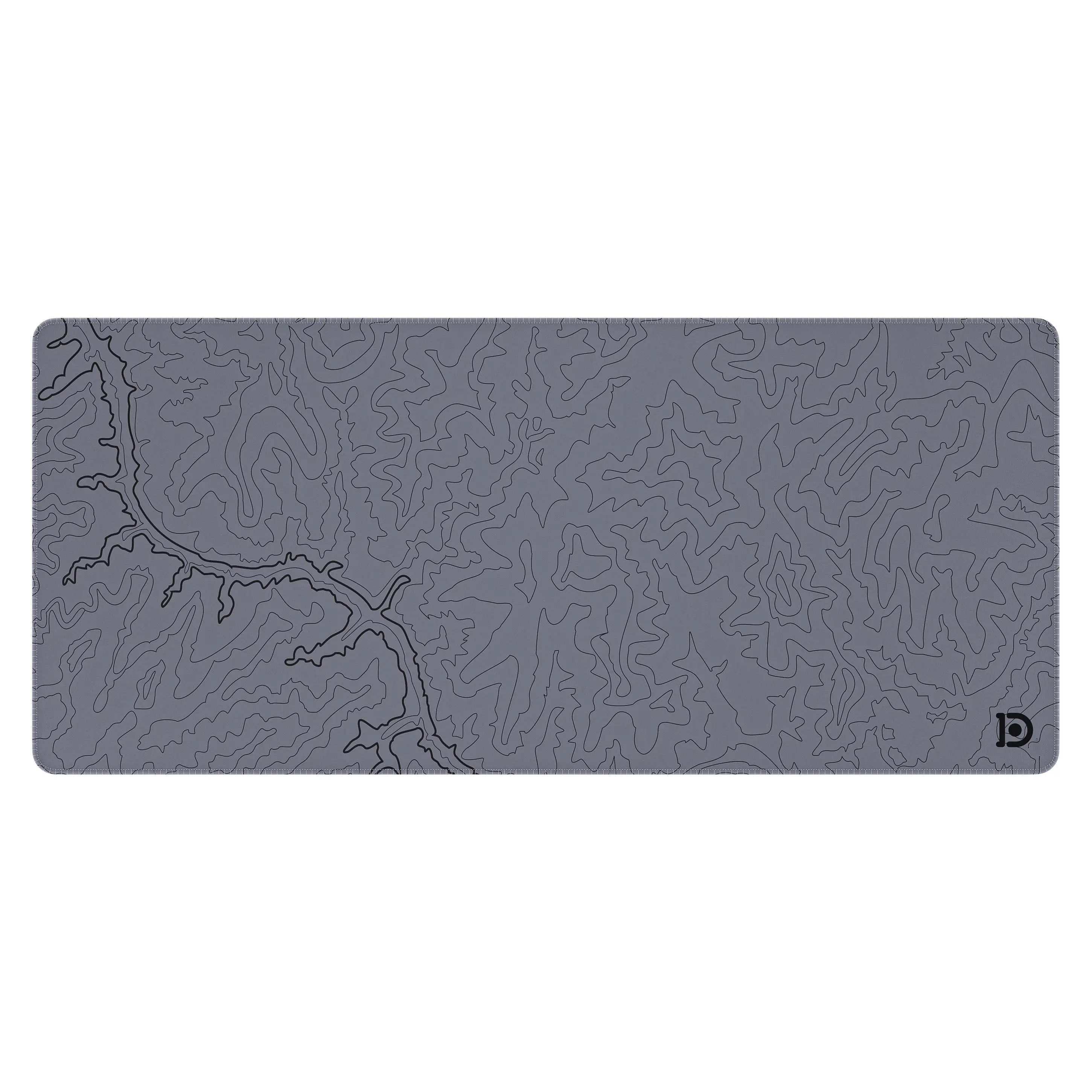 Gray Topograph Canyon Deskpad | Water-Resistant | 5mm Thick | Anti-Slip Rubber Base | Soft-Polyester Top