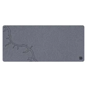 Gray Topograph Canyon Deskpad | Water-Resistant | 5mm Thick | Anti-Slip Rubber Base | Soft-Polyester Top