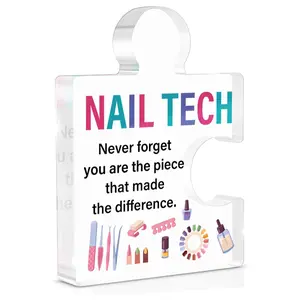 Best Nail Tech Gifts for Women, Appreciation Gift for Nail Technician Manicurist Nail Tech Acrylic Puzzle Plaque Sign Salon Beauty Decor