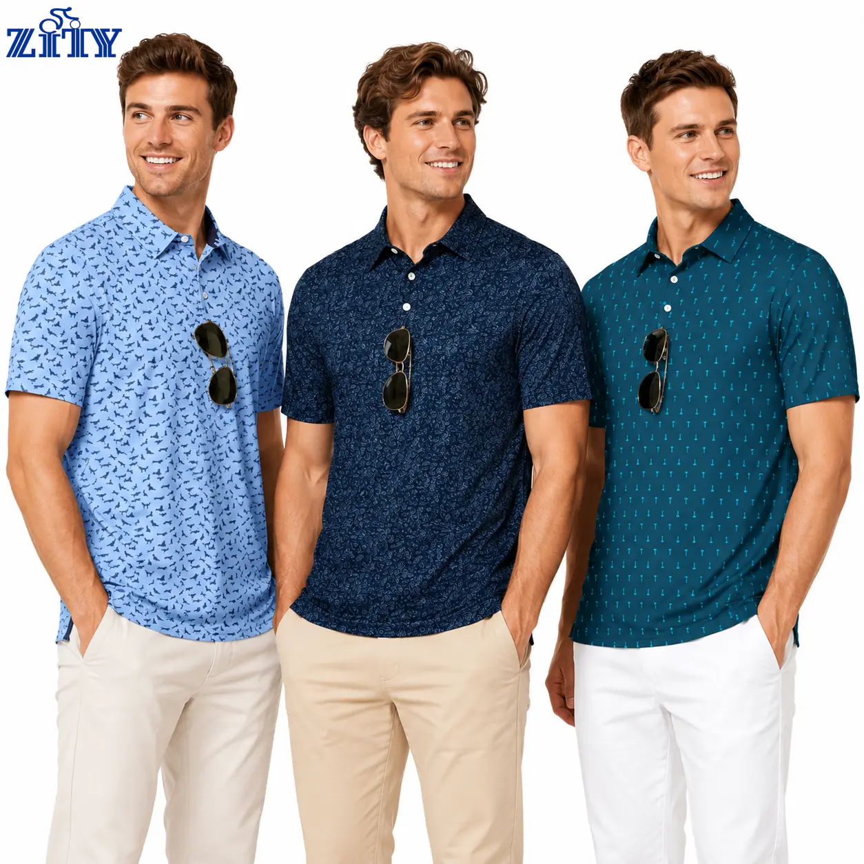 ZITY Men's 3-pack Short-Sleeve Collared Golf Polo Shirt - Moisture-Wicking Performance Print, Breathable Athletic Apparel, Casual Sports Top, Perfect Gift. comfortable,back to school,back to school shopping